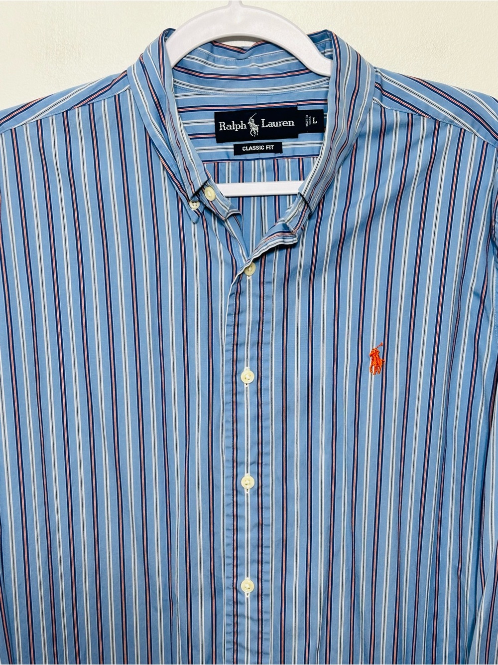 Ralph Lauren Classic Fit Striped Button Down Shirt Mens Size Large - Picture 2 of 6